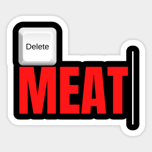 Fun Vegan Delete Meat Keyboard Sticker